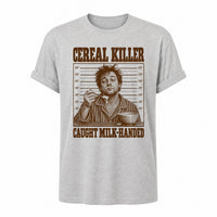 Load image into Gallery viewer, Cereal Killer - Funny Pun Shirt in Athletic Heather, ghost front