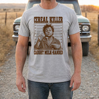 Load image into Gallery viewer, Cereal Killer - Funny Pun Shirt in Athletic Heather, man, no face