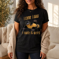 Load image into Gallery viewer, I Came I Saw, I Made It Weird - Awkward Humor Introvert Platypus Tee - Repeat Offender in Black, woman, no face