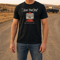 Load image into Gallery viewer, I Value Your Input - Suggestion Box Tee in Black, man, no face