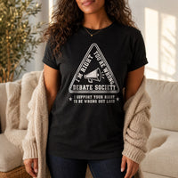 Load image into Gallery viewer, I'm Right, You're Wrong, Debate Society - Funny Debate Team Shirt in Black, woman, no face