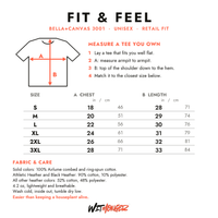 Load image into Gallery viewer, WitMonger size and fit: Bella+Canvas 3001 measurements, sizes S to 3XL, and how to measure