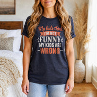 Load image into Gallery viewer, Moms: Kids Think I'm Not Funny - Mom Jokes Tee in Heather Navy, woman, no face
