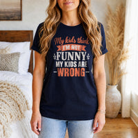 Load image into Gallery viewer, Moms: Kids Think I'm Not Funny - Mom Jokes Tee in Navy, woman, no face