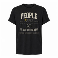 Load image into Gallery viewer, People Do Not Recommend - Funny Antisocial Introvert Tee in Black, ghost front