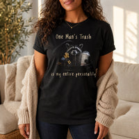 Load image into Gallery viewer, One Man's Trash is My Entire Personality - Funny Trash Panda Raccoon T Shirt - Repeat Offender in Black, woman, no face