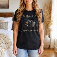 Load image into Gallery viewer, One Man's Trash is My Entire Personality - Funny Trash Panda Raccoon T Shirt - Repeat Offender in Black, woman, no face