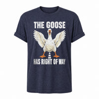 Load image into Gallery viewer, The Goose Has Right of Way - Funny Goose Shirt in Heather Navy, ghost front