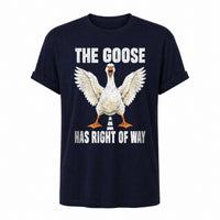 Load image into Gallery viewer, The Goose Has Right of Way - Funny Goose Shirt in Navy, ghost front