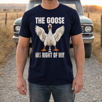 Load image into Gallery viewer, The Goose Has Right of Way - Funny Goose Shirt in Navy, man, no face