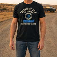 Load image into Gallery viewer, Thermostat Rule - Funny Dad Rules Cool T Shirt - Outnumbered in Black, man, no face