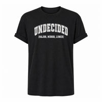 Load image into Gallery viewer, Undecided Major Minor Lunch - College Student Shirt in Black, ghost front