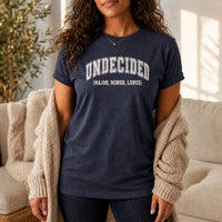 Load image into Gallery viewer, Undecided Major Minor Lunch - College Student Shirt in Heather Navy, woman, no face