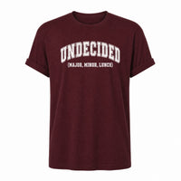 Load image into Gallery viewer, Undecided Major Minor Lunch - College Student Shirt in Maroon, ghost front