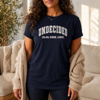Load image into Gallery viewer, Undecided Major Minor Lunch - College Student Shirt in Navy, woman, no face