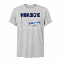 Load image into Gallery viewer, Underachieving but Consistently - Funny Underachiever Shirt in Athletic Heather, ghost front