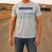 Load image into Gallery viewer, Underachieving but Consistently - Funny Underachiever Shirt in Athletic Heather, man, no face