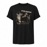 Load image into Gallery viewer, Currently Unsupervised - Funny Cat Lover Shirt - Repeat Offender in Black Heather, ghost front