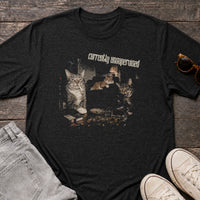 Load image into Gallery viewer, Currently Unsupervised - Funny Cat Lover Shirt - Repeat Offender in Black Heather, props flat