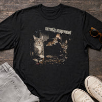 Load image into Gallery viewer, Currently Unsupervised - Funny Cat Lover Shirt - Repeat Offender in Black, props flat