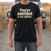 Load image into Gallery viewer, You're Entitled to My Opinion - Sarcastic Quotes T Shirts in Black, man, no face